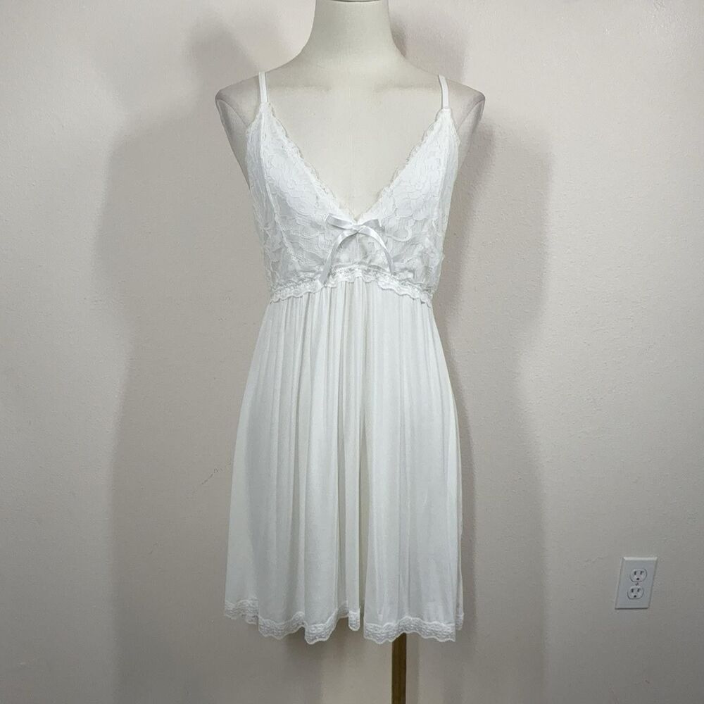 Avidlove Nightgown Womens Medium White Lace Babydoll Lingerie Sleepwear
